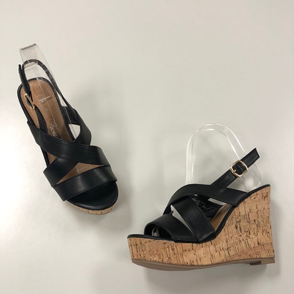 Wedge Sandals from Fashion Focus - Super-33 Black - Picture 1 of 2